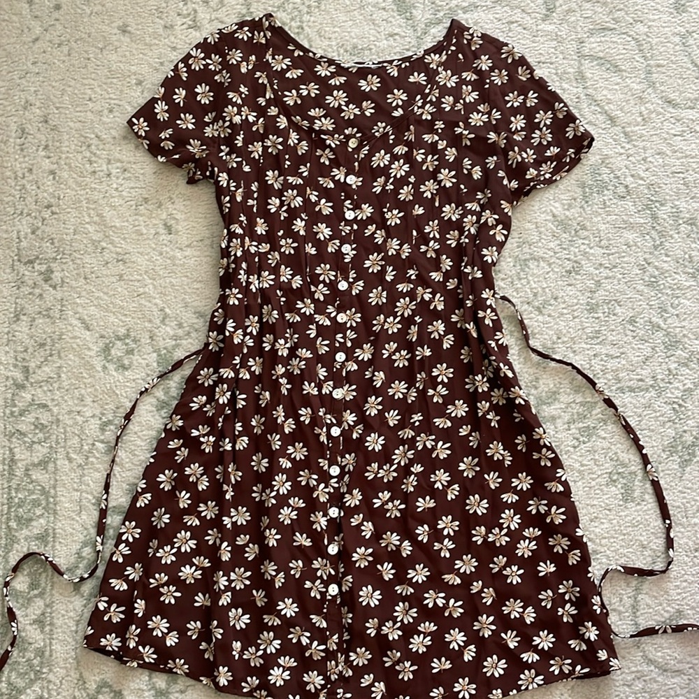 Vintage brown floral dress